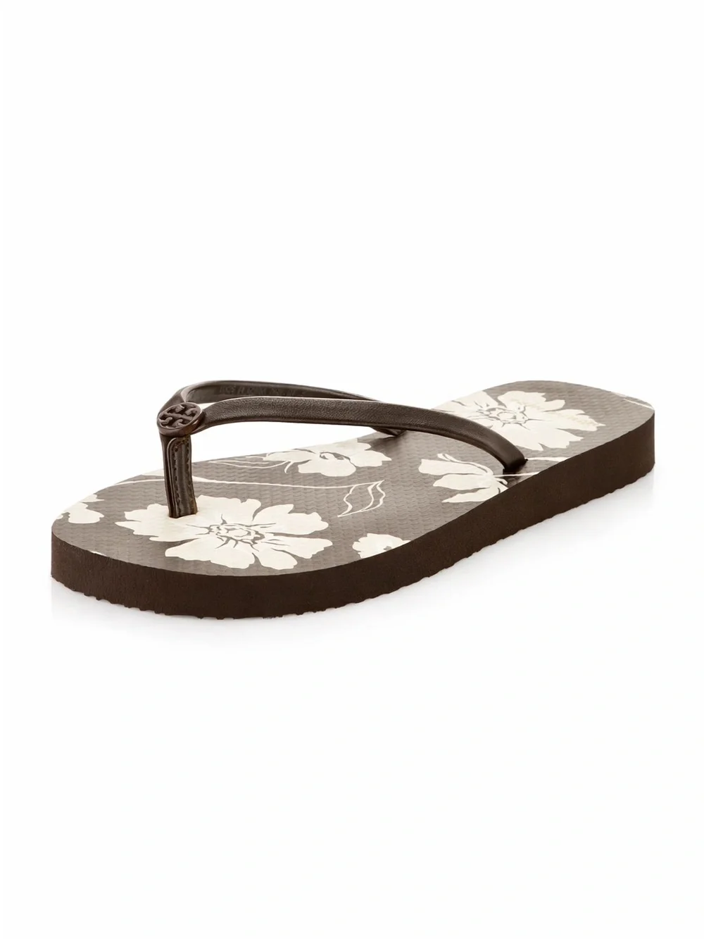 Tory Burch Mocha Falls Floral Flip Flops NWT